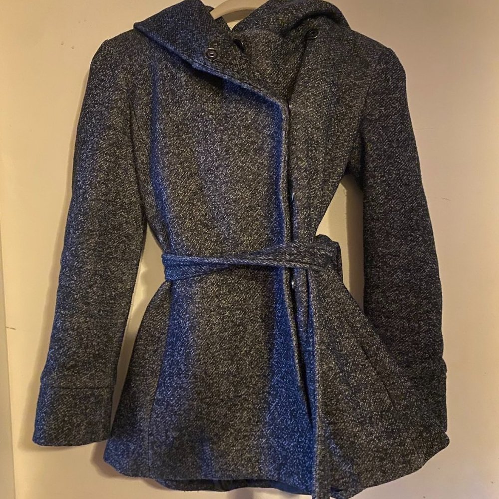 Forever 21 hooded belted heather grey jacket